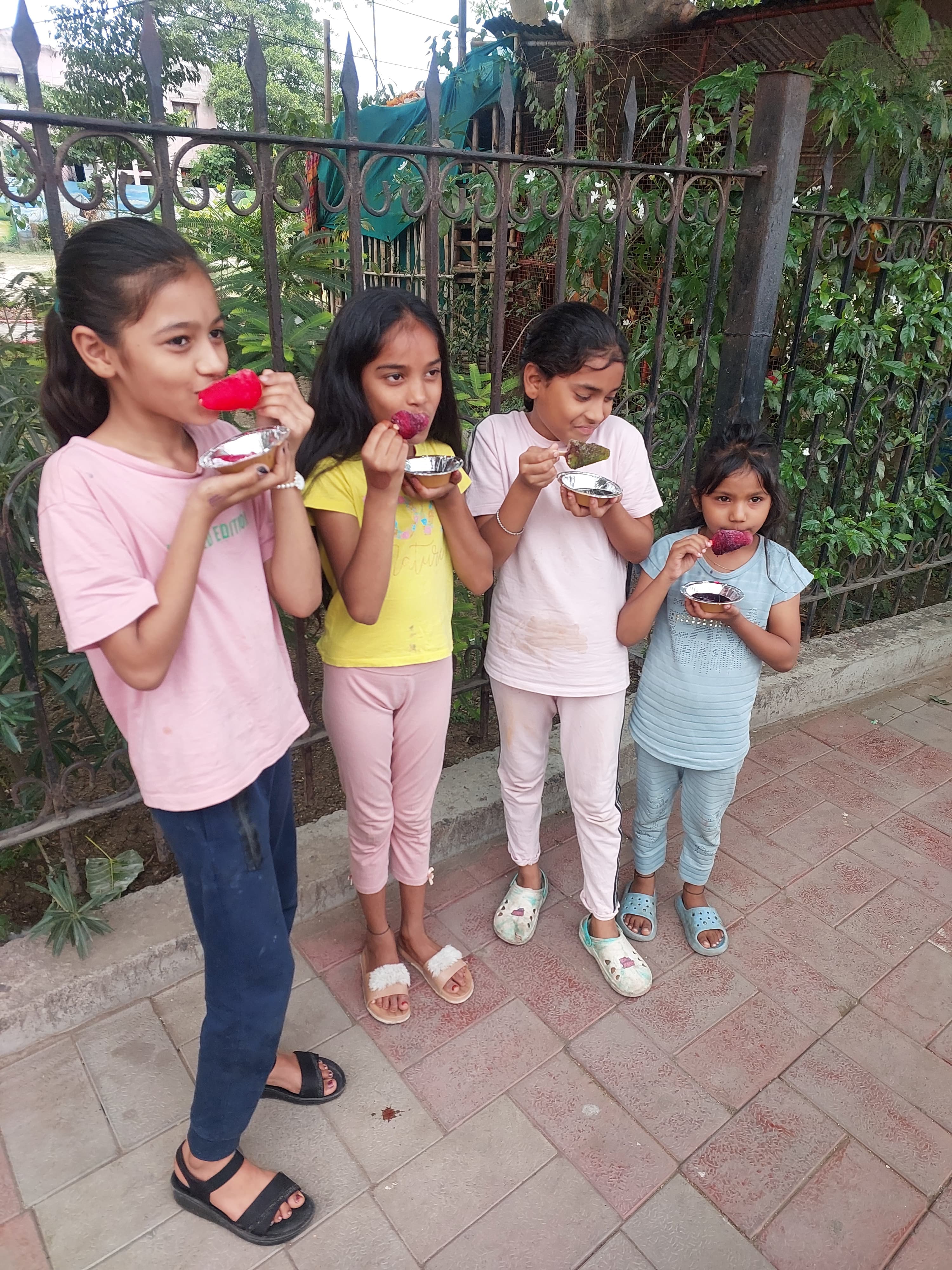 Ice cream treat to children